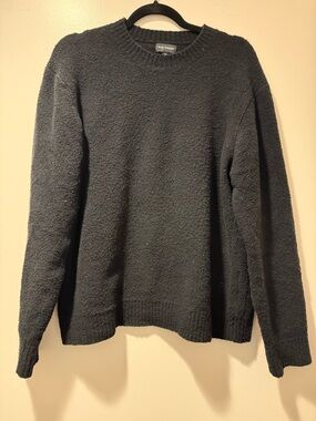 Club Monaco Black Textured Crewneck Sweater, Size L